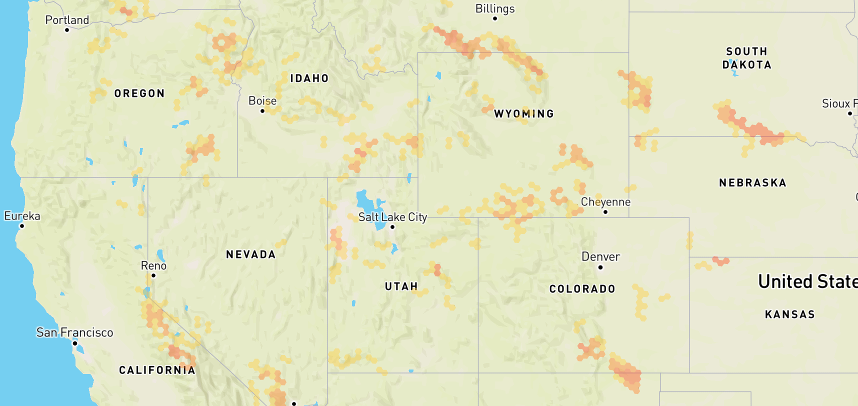 Nowcasting display on the maps